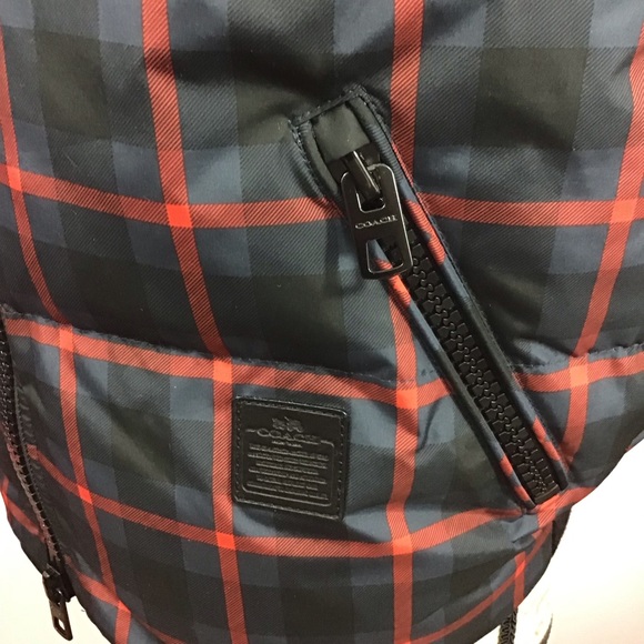 Coach Riley Plaid Puffer Hooded Vest Small . New without tag. - Picture 5 of 13